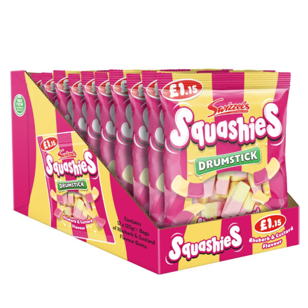 Swizzels Drumstick Squashies Rhubarb & Custard Flavour Bag 120g