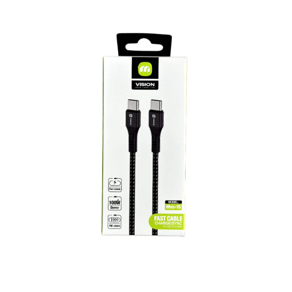 1M Tech C to C Cable standing in the vertical position against white background