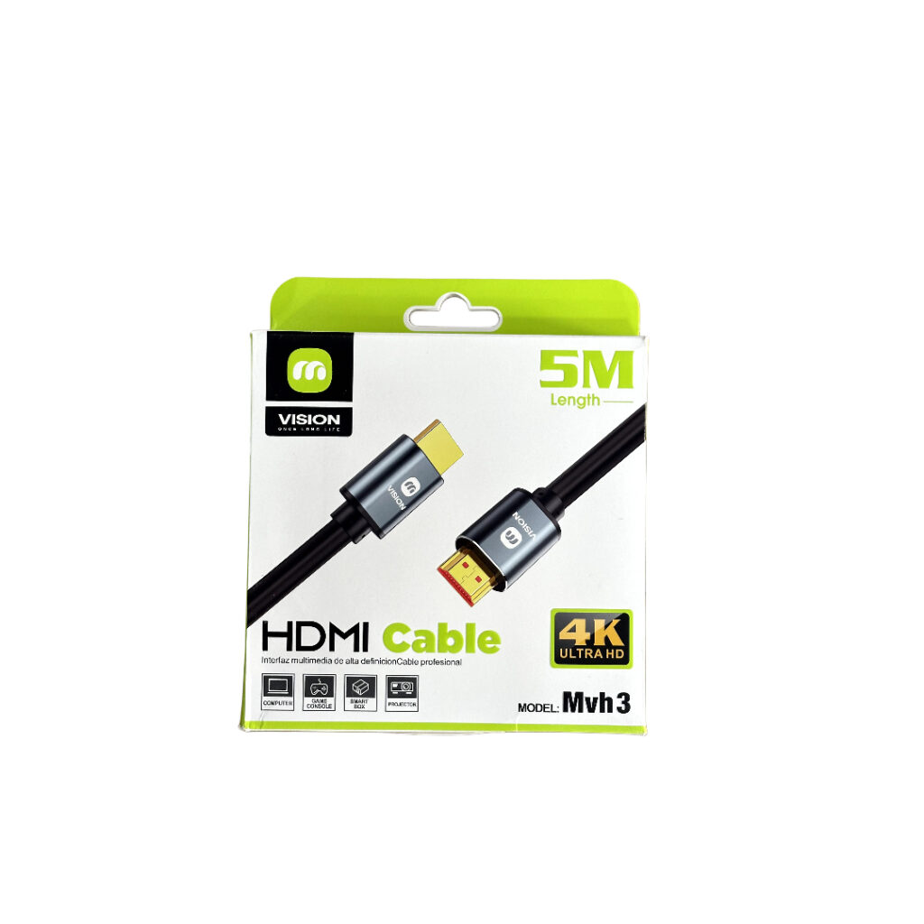 5M HDMI Cable box standing in the center of the image against a white background.