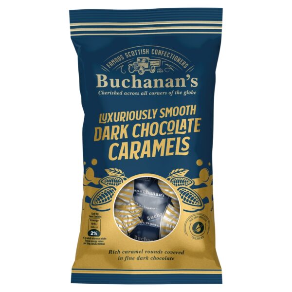 Buchanan's Luxuriously Smooth Dark Chocolate Caramels Bag