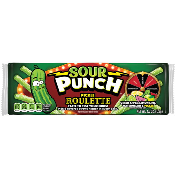 Sour Punch Pickle Roulette Straws Pack