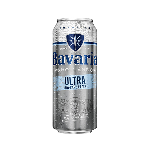 Bavaria Ultra Beer 500ml Can surrounded by the white background
