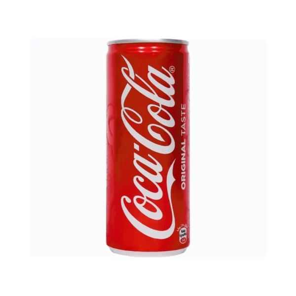 Coca-Cola-500ml can standing against white background