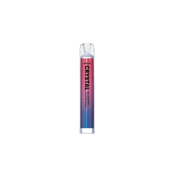 Crystal Bar Blueberry Raspberry cigarette standing in the center of the image against a white background.