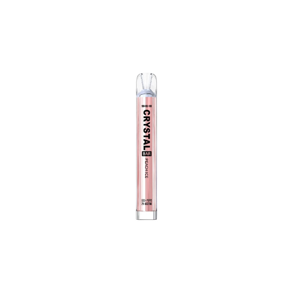 Crystal Bar Peach Ice standing in the center of the picture against a white background.