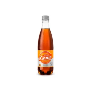 Kinnie Zero 500ml plastic bottle standing in the center of the image, against white background.