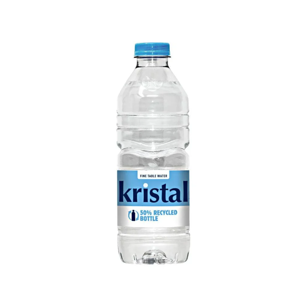 Kristal Still 500ml vivid bottle standing in the center of the picture against a white background