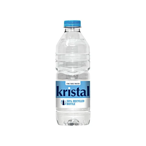 Kristal Still 500ml vivid bottle standing in the center of the picture against a white background