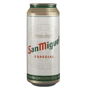 San Miguel Especial 500ml Can surrounded by the white background
