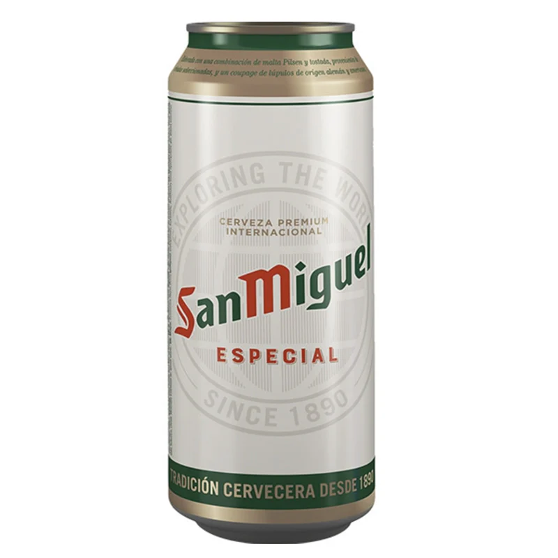 San Miguel Especial 500ml Can surrounded by the white background