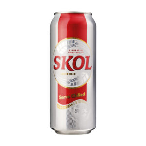 Skol Beer 500ml Can Standing against white background