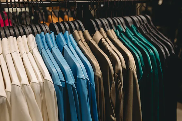 clothing packed next to each other