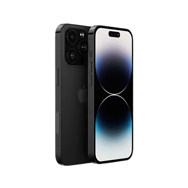 iPhone 124 Pro, Space Black standing in the center of the image.