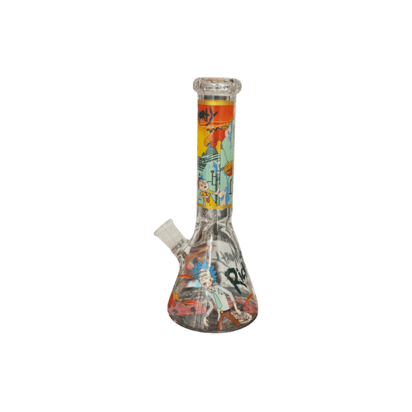 Glass Bong with cartoon animated character on it.